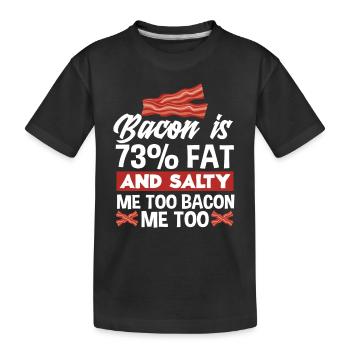 Bacon Bacon Lover Gift - Kids' Premium Organic T-Shirt - black - Front