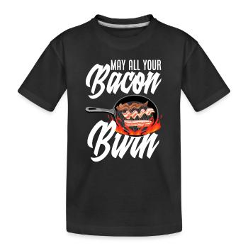 Bacon Bacon Grill Nourriture pour le petit-déjeuner - T-shirt bio Premium Enfant - noir - Devant