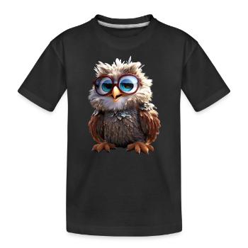 Hibou effraie cadeau hibou hibou hibou hibou hiboux mignons - T-shirt bio Premium Enfant - noir - Devant
