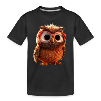 Chouette Effraie des clochers Cadeau Kauz Uhu Chouette Chouettes douces - T-shirt bio Premium Enfant - noir - Devant