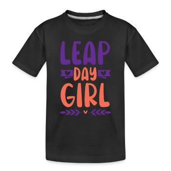 Happy Birthday Leap Year February 29 Leap Day - Kids' Premium Organic T-Shirt - black - Front