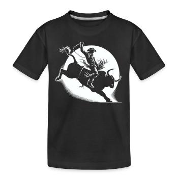 Rodéo Taureau Équitation Bétail Exposition Fermier Bovins - T-shirt bio Premium Enfant - noir - Devant