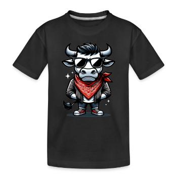 Rodéo Taureau Équitation Bétail Exposition Fermier Bovins - T-shirt bio Premium Enfant - noir - Devant