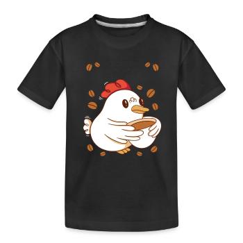 Pause-café Caféine Poulet Petit-déjeuner Early Bird - T-shirt bio Premium Enfant - noir - Devant