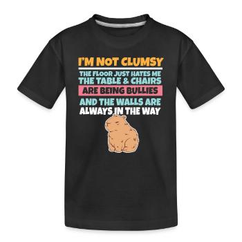 Je ne suis pas maladroit Le sol me déteste Capybara stupide - T-shirt bio Premium Enfant - noir - Devant
