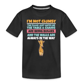 Je ne suis pas maladroit Le sol me déteste Girafe stupide - T-shirt bio Premium Enfant - noir - Devant