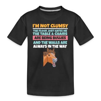 Je ne suis pas maladroit Le sol me déteste Cheval stupide - T-shirt bio Premium Enfant - noir - Devant