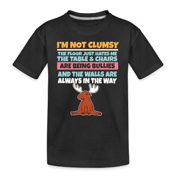 Je ne suis pas maladroit Le sol me déteste Orignal stupide - T-shirt bio Premium Enfant - noir - Devant