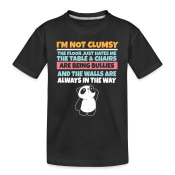 Je ne suis pas maladroit Le sol me déteste Panda stupide - T-shirt bio Premium Enfant - noir - Devant