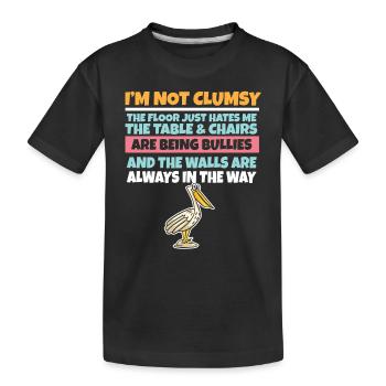 Je ne suis pas maladroit Le sol me déteste Pélican stupide - T-shirt bio Premium Enfant - noir - Devant