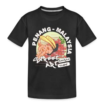Penang Street Art - Kids' Premium Organic T-Shirt - black - Front
