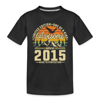 Einzigartiges 2015 Jahrgang Retro Design - Kinder Premium Bio T-Shirt - Schwarz - Vorne