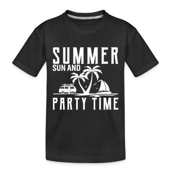 Summer, sun and party time - Kids' Premium Organic T-Shirt - black - Front