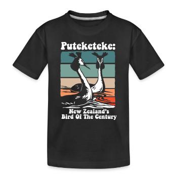 Puteketeke L’oiseau du siècle de Nouvelle-Zélande - T-shirt bio Premium Enfant - noir - Devant