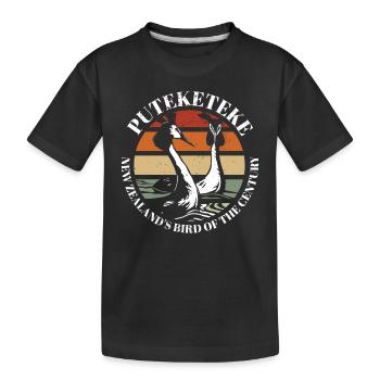 Puteketeke L’oiseau du siècle de Nouvelle-Zélande - T-shirt bio Premium Enfant - noir - Devant