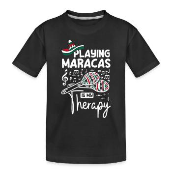 Playing maracas is my therapy - Kinder Premium Bio T-Shirt - Schwarz - Vorne