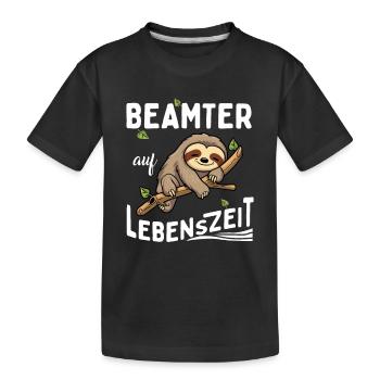 Fonctionnaire paresseux à vie - T-shirt bio Premium Enfant - noir - Devant