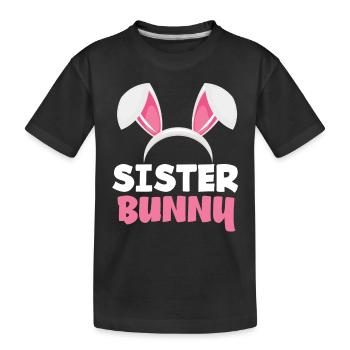 Sœur lapin Pâques lapin oreilles de Pâques - T-shirt bio Premium Enfant - noir - Devant