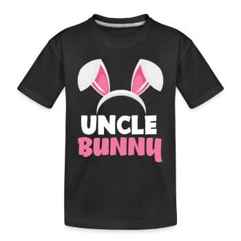 Oncle lapin de Pâques lapin oreilles de Pâques - T-shirt bio Premium Enfant - noir - Devant