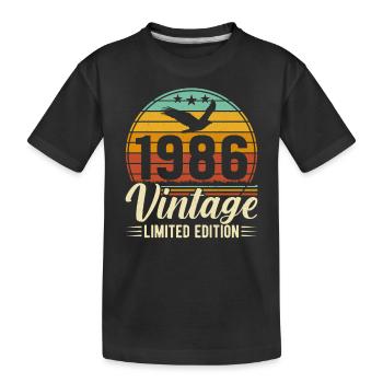 Stilvolles 1986 Geburtstagsjubiläum - Kinder Premium Bio T-Shirt - Schwarz - Vorne