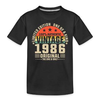 Rétro mélomane Cassette Cassette 1986 Vintage - T-shirt bio Premium Enfant - noir - Devant
