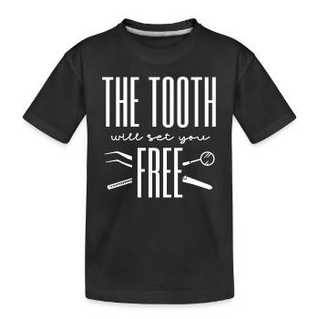 La dent vous rendra libre dentiste dentiste dentiste - T-shirt bio Premium Enfant - noir - Devant