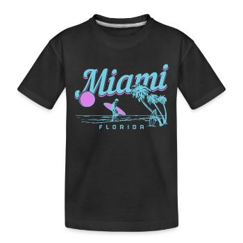 Miami Beach, Florida, USA, Surfer - Kids' Premium Organic T-Shirt - black - Front