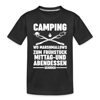 Camper Wohnwagen Wohnmobil Campen Camping - Kinder Premium Bio T-Shirt - Schwarz - Vorne
