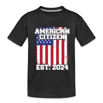Citoyen américain Est 2024 Drapeau américain naturalisé - T-shirt bio Premium Enfant - noir - Devant