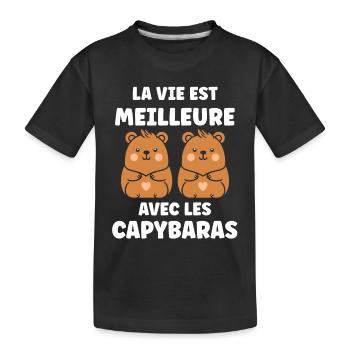 Humour Capybara - T-shirt bio Premium Enfant - noir - Devant