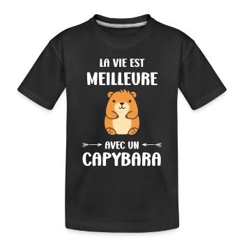 Humour Capybara - T-shirt bio Premium Enfant - noir - Devant