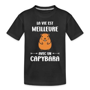 Humour Capybara - T-shirt bio Premium Enfant - noir - Devant
