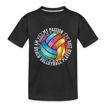 Beach Volley Ma Passion Mon Joueur de Beach Volley - T-shirt bio Premium Enfant - noir - Devant