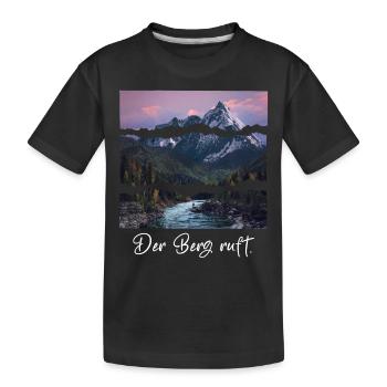 the mountain is calling - Kids' Premium Organic T-Shirt - black - Front