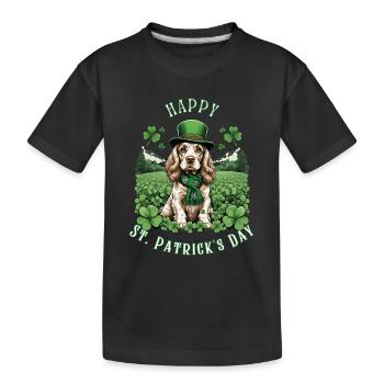 Irish Setter St. Patrick's Day Green Hat Pup - Kinder Premium Bio T-Shirt - Schwarz - Vorne