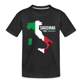 Sardinia Italy Sardinia Map Region Italy - Kids' Premium Organic T-Shirt - black - Front