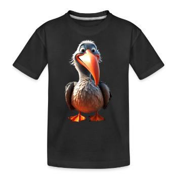 Pelikan Wasservogel Pelican Geschenk Süße Pelikane - Kinder Premium Bio T-Shirt - Schwarz - Vorne