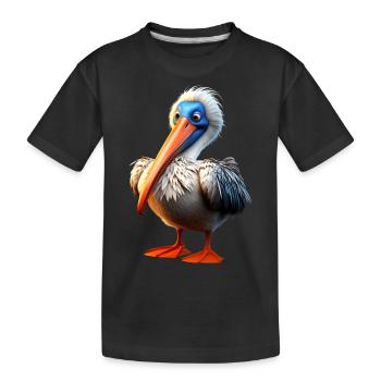 Pelikan Wasservogel Pelican Geschenk Süße Pelikane - Kinder Premium Bio T-Shirt - Schwarz - Vorne