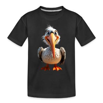 Pelikan Wasservogel Pelican Geschenk Süße Pelikane - Kinder Premium Bio T-Shirt - Schwarz - Vorne