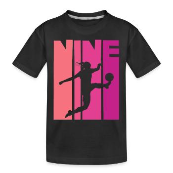 Footballer Soccer 9th Birthday - Kids' Premium Organic T-Shirt - black - Front