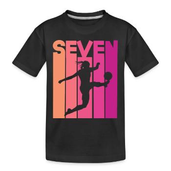 Female Soccer Player 7th Birthday - Kids' Premium Organic T-Shirt - black - Front