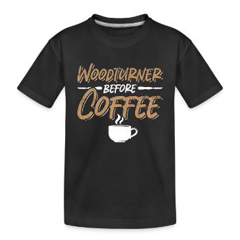 Tourneur sur bois avant le café Amateur de café - T-shirt bio Premium Enfant - noir - Devant