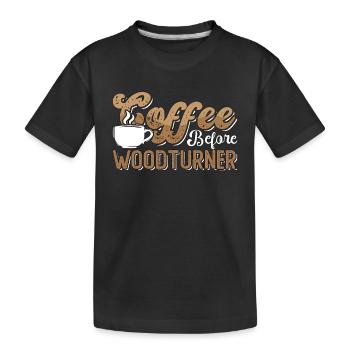 Café de tourneur sur bois avant l’amateur de café de menuisier - T-shirt bio Premium Enfant - noir - Devant