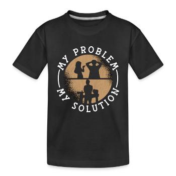 Tourneur sur bois Mon problème Mon pictogramme Papa Menuisier - T-shirt bio Premium Enfant - noir - Devant