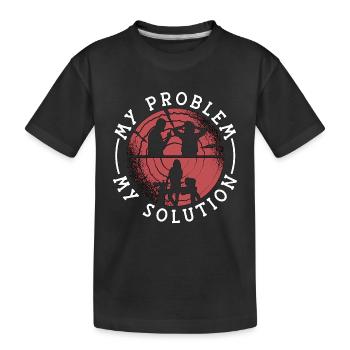 Tourneur sur bois Mon problème Mon Pictogramme Maman Menuiserie - T-shirt bio Premium Enfant - noir - Devant
