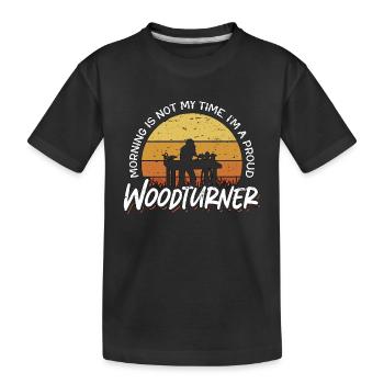 Le matin du tourneur sur bois n’est pas mon heure, je suis menuisier - T-shirt bio Premium Enfant - noir - Devant
