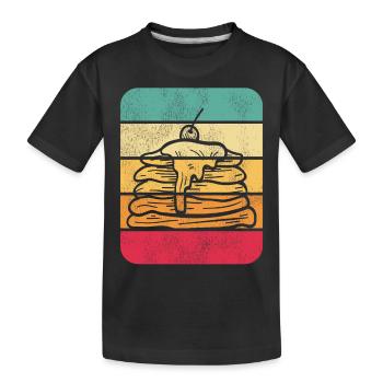 Pancake Lover Kids Retro Vintage - Kinder Premium Bio T-Shirt - Schwarz - Vorne