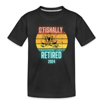 Ofishially wiederholt 2024 Retirenebt Fisherman Fish - Kinder Premium Bio T-Shirt - Schwarz - Vorne
