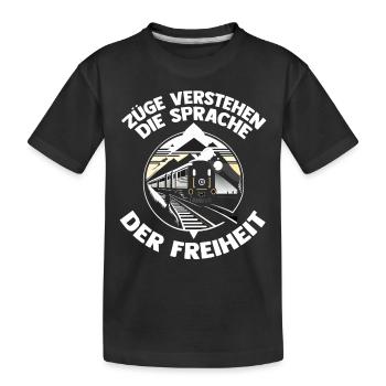 Chemin de fer miniature Train miniature Train Chemin de fer Chemin de fer Chemin de fer Train miniature Train modèle T - T-shirt bio Premium Enfant - noir - Devant