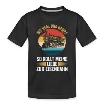 Modelleisenbahn Modellzug Zug Eisenbahner Eisenbah - Kinder Premium Bio T-Shirt - Schwarz - Vorne